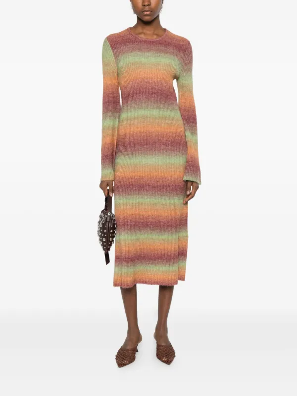 Simon Miller Axon Striped Midi Dress | Orange | FARFETCH