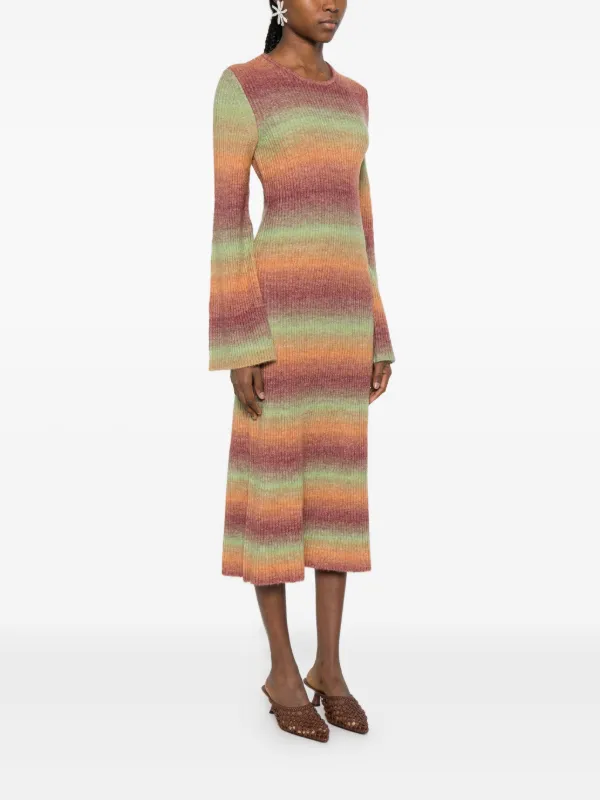 Simon Miller Axon Striped Midi Dress | Orange | FARFETCH