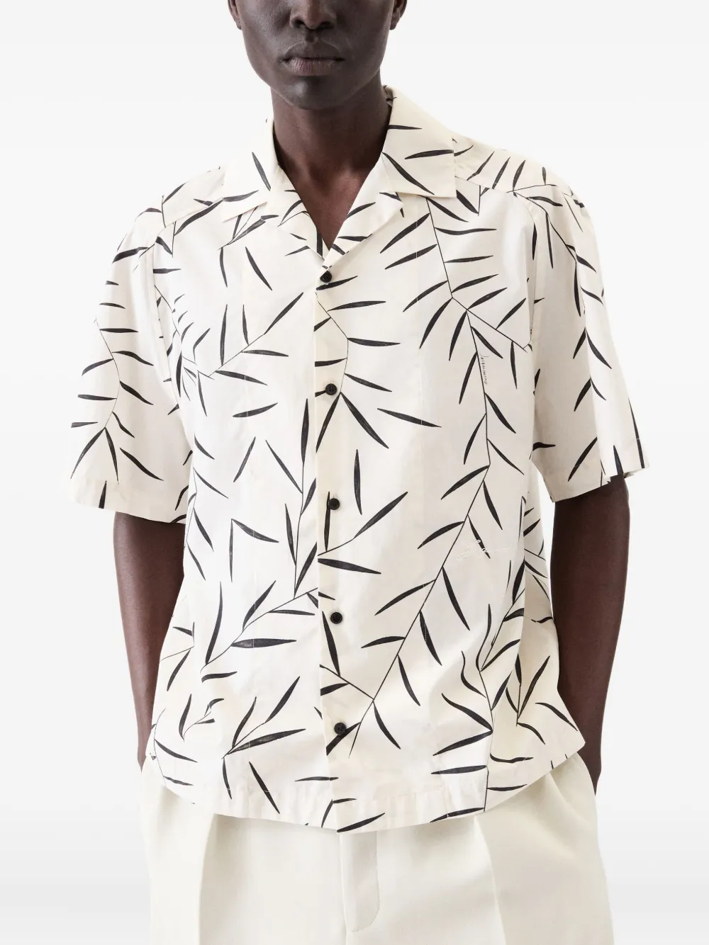 Jacquemus Overhemd met bladerprint Beige