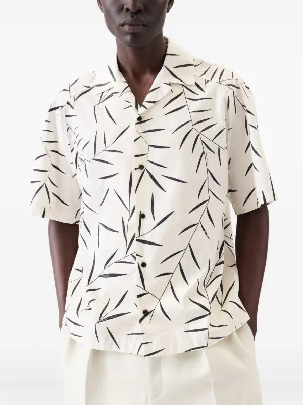 シャツ JACQUEMUS LEAF PRINT CAMP COLLAR SHIRT Jacquemus leaf-print short-sleeve Shirt | Neutrals | FARFETCH JO