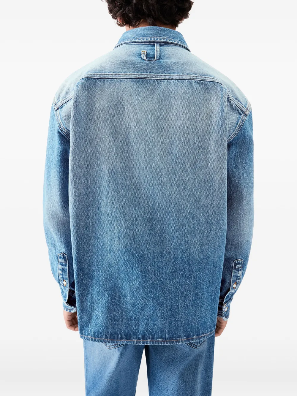 Jacquemus La Chemise De-nimes Simon With Embroidered Logo Clothing In Blue