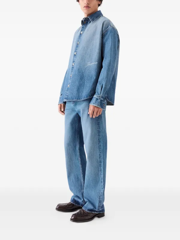 JACQUEMUS シャツ Jacquemus button-up Denim Shirt | Blue | FARFETCH