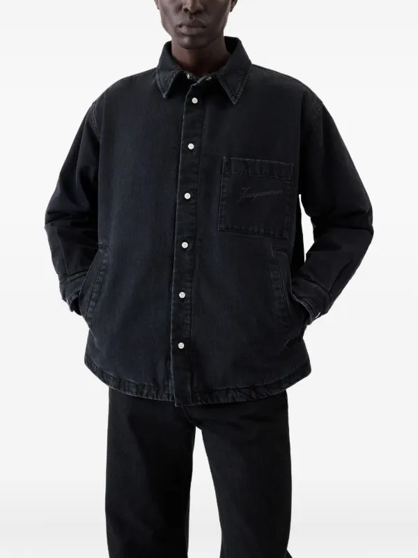 Jacquemus ジャックムス 23SS 中綿 シャツ ジャケット 46 Jacquemus Denim button-up Shirt | Black | FARFETCH