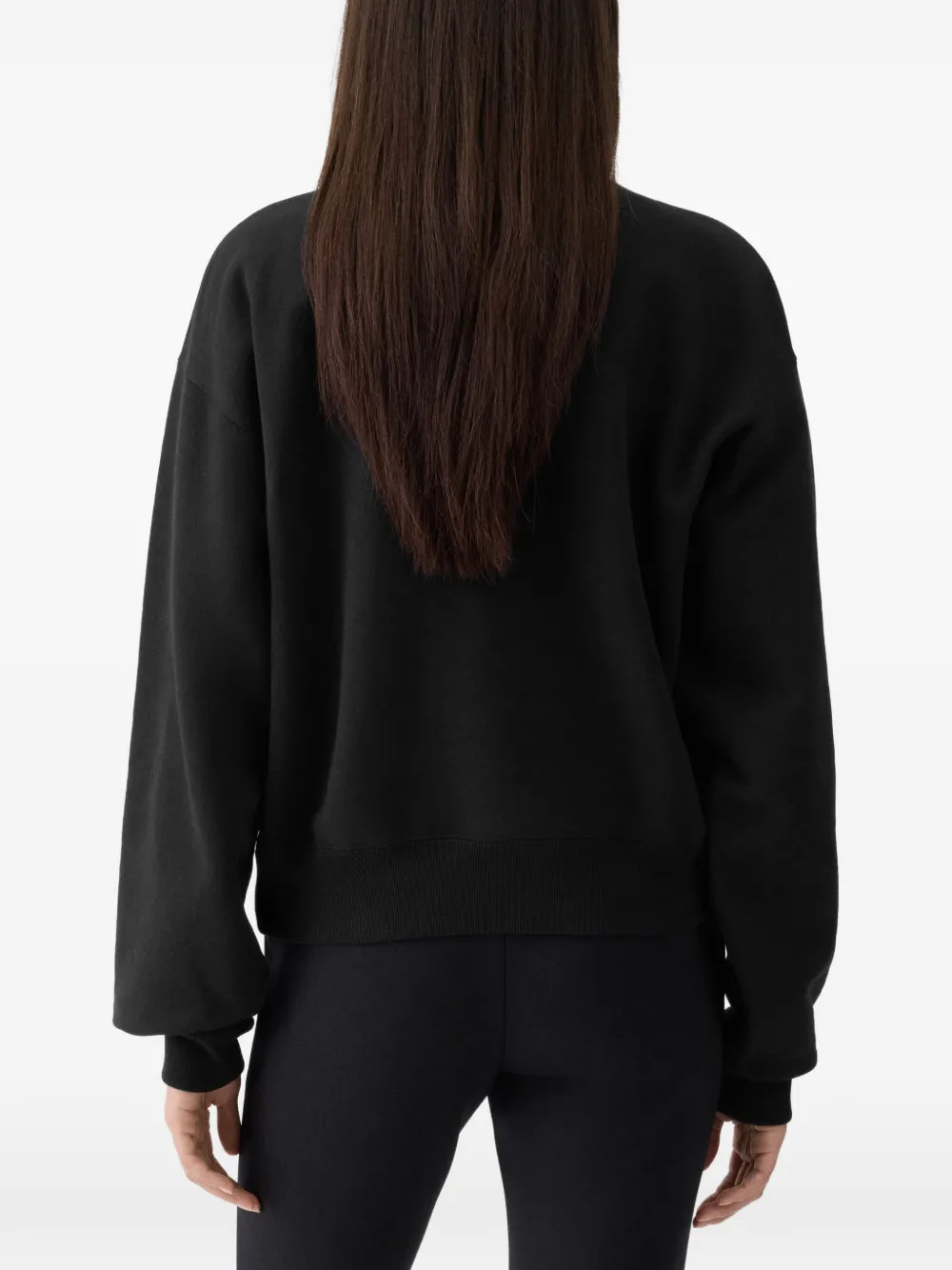 Jacquemus The Gros Grain Zipped-rollneck Sweatshirt in Black, view 3