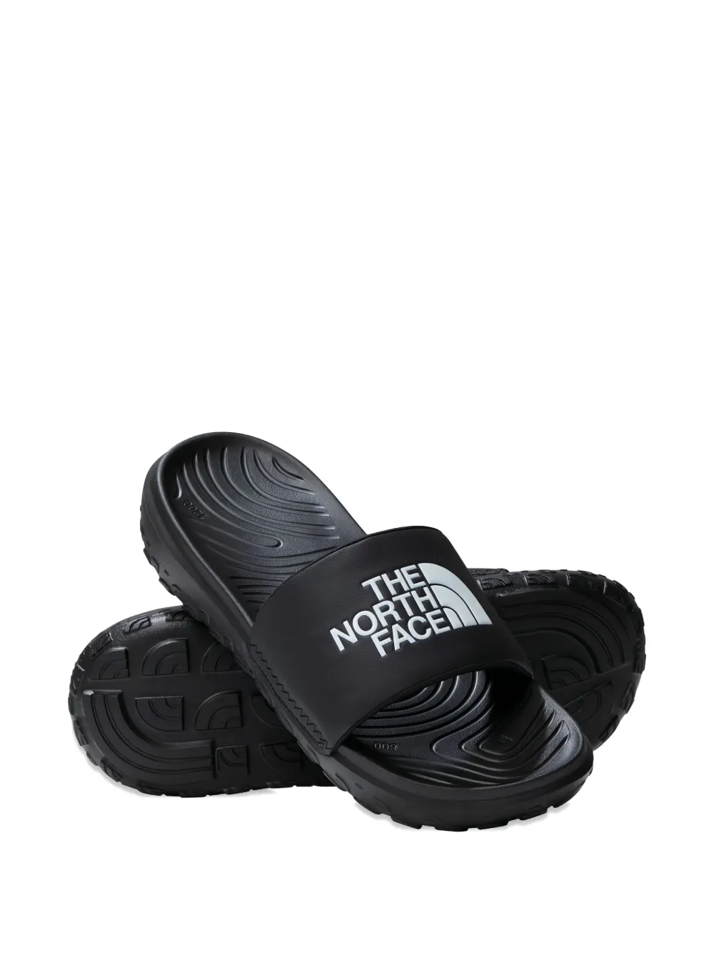 The North Face Never Stop slippers met logo-reliëf en textuur Zwart