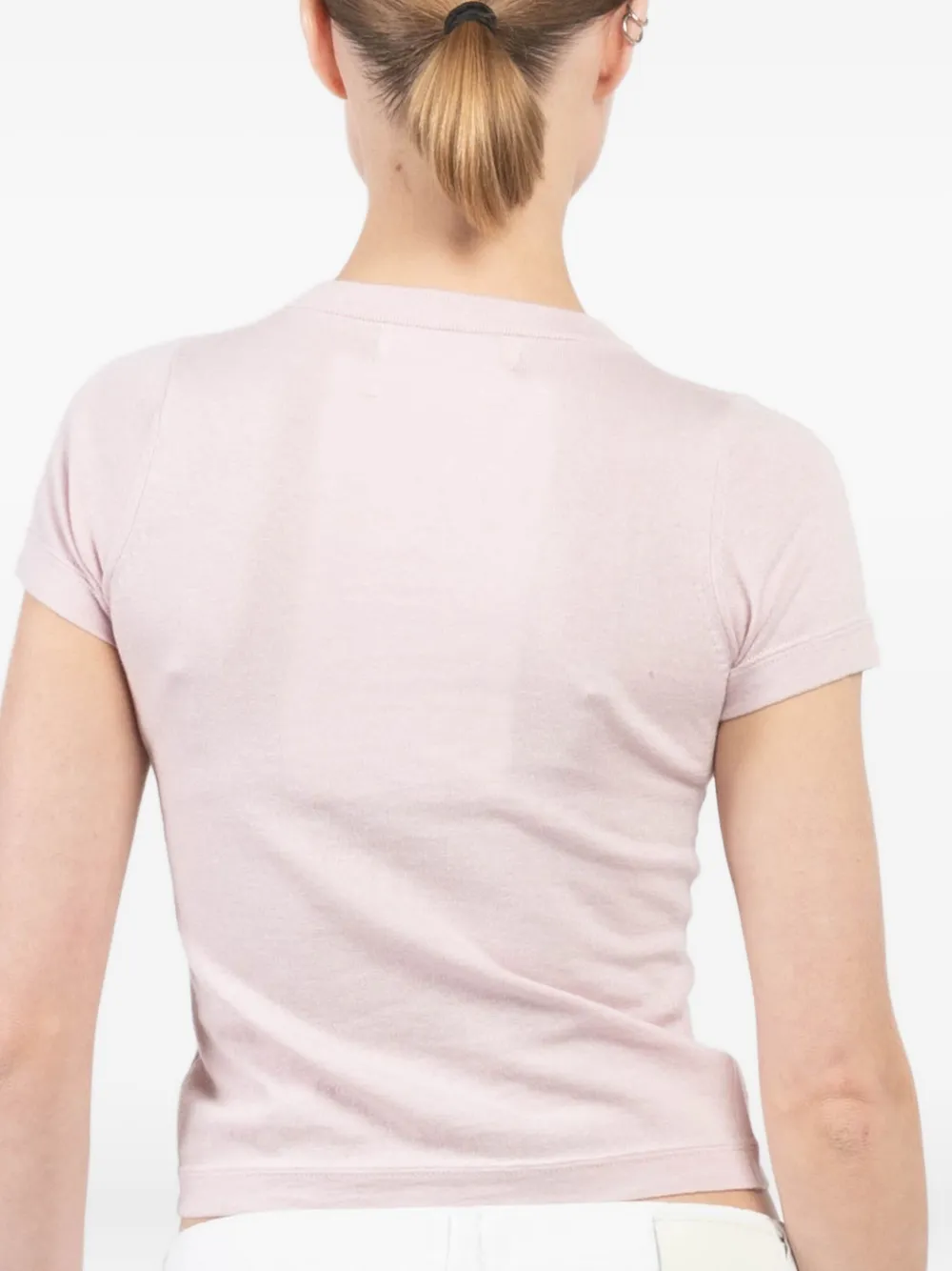 extreme cashmere cropped T-shirt Roze