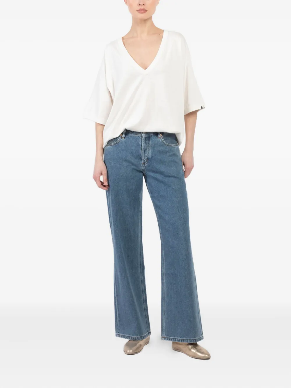 extreme cashmere V-neck T-shirt Wit