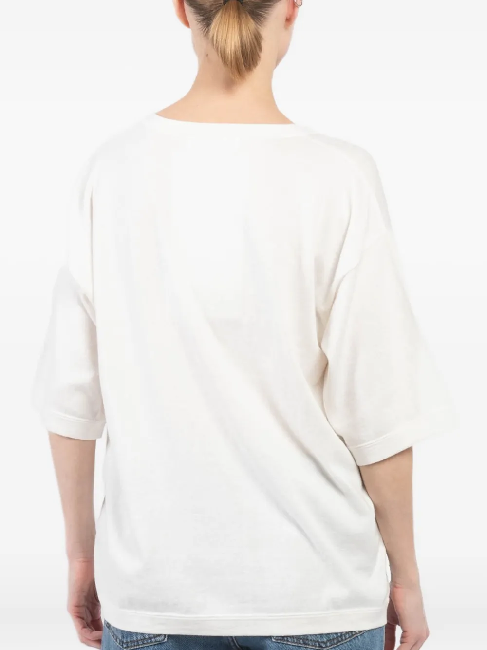 extreme cashmere V-neck T-shirt Wit