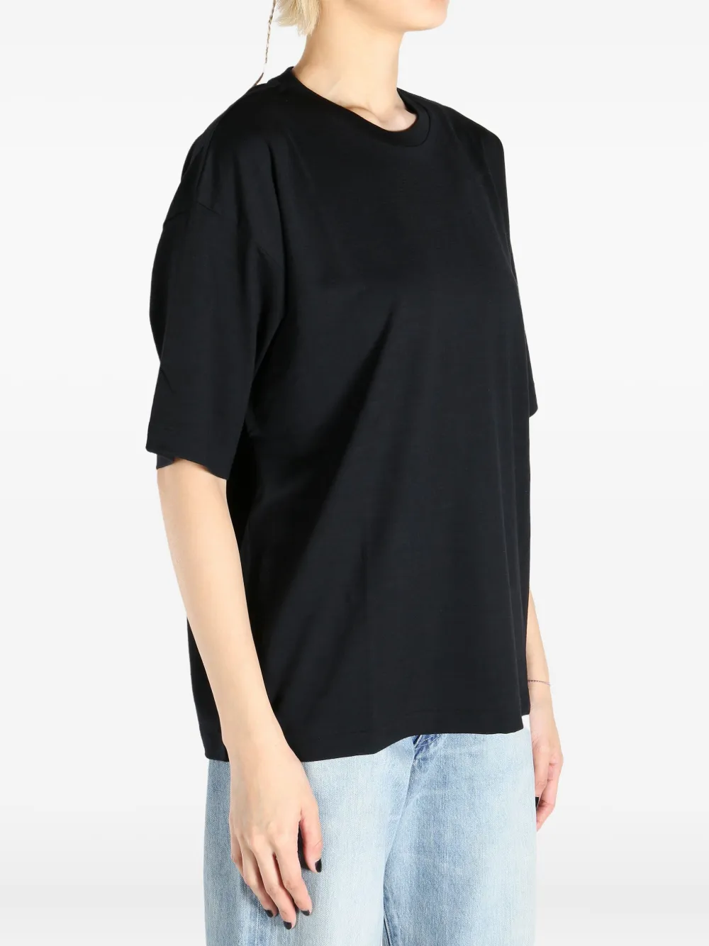 Auralee wool t-shirt Zwart