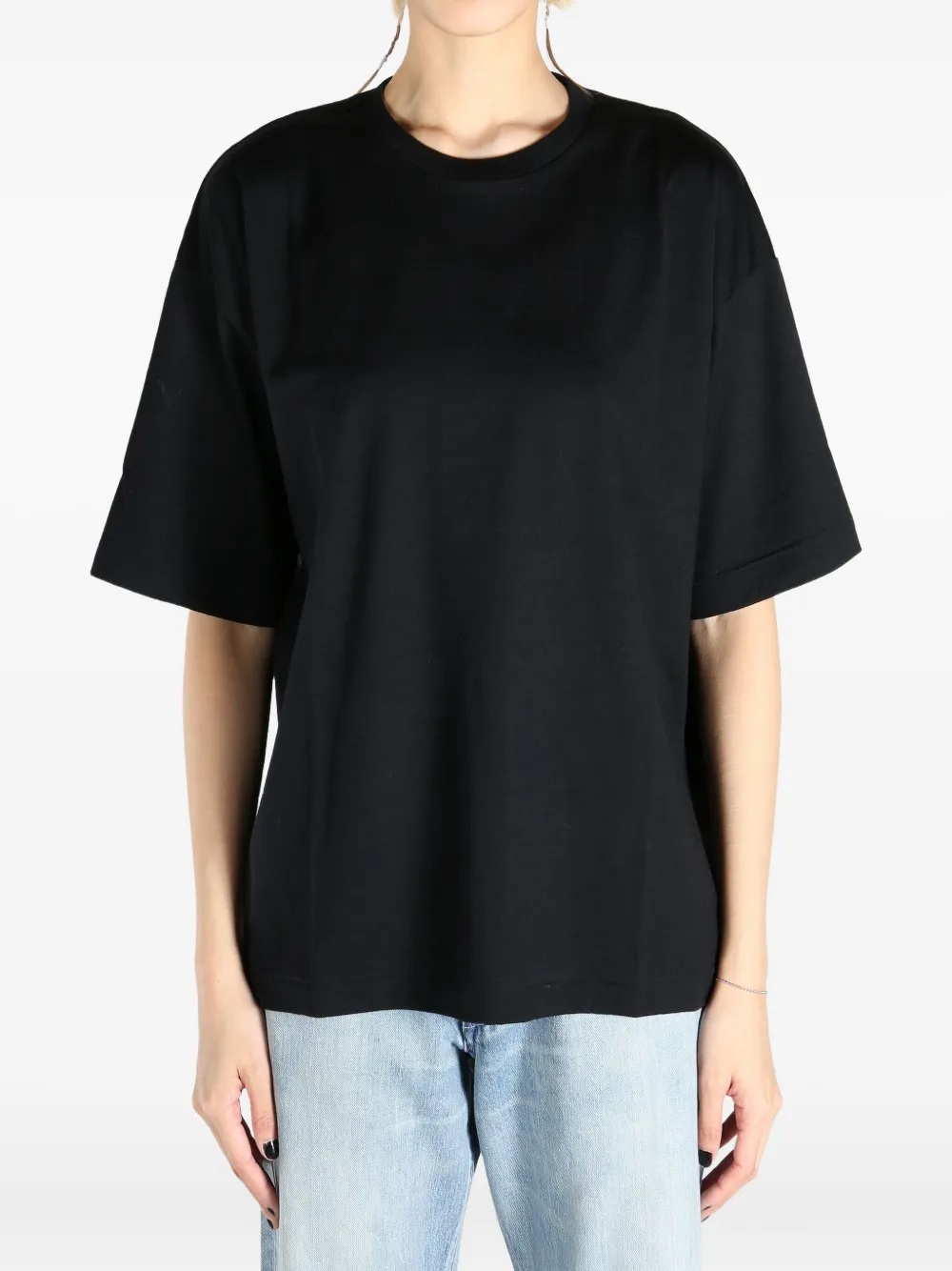Auralee wool t-shirt Zwart