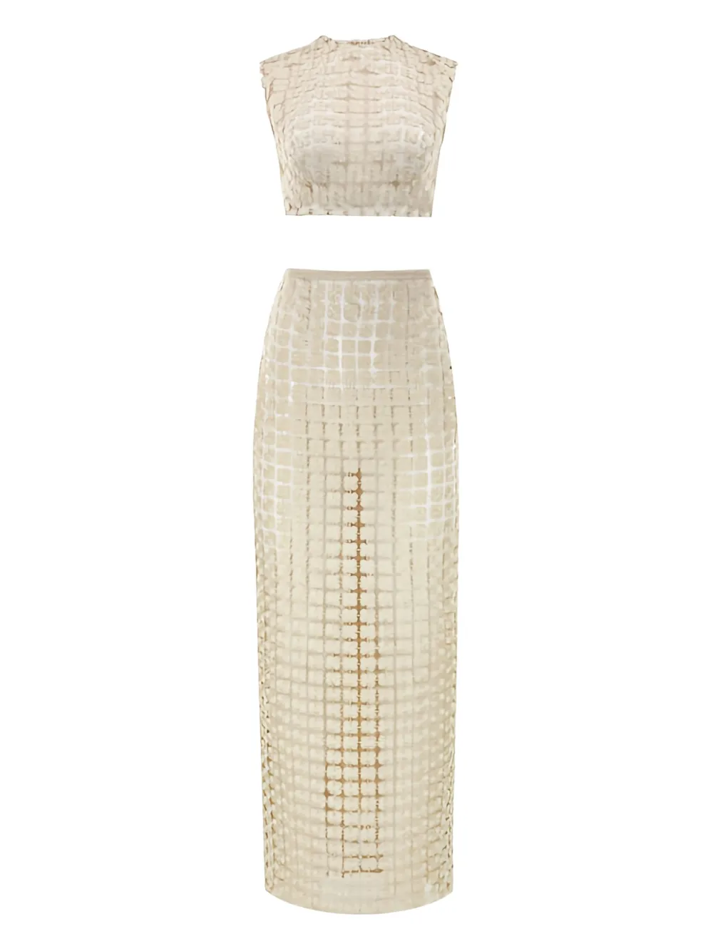 Bronx And Banco Flower-embellishment Maxi Skirt (set Of Two) In Neutral