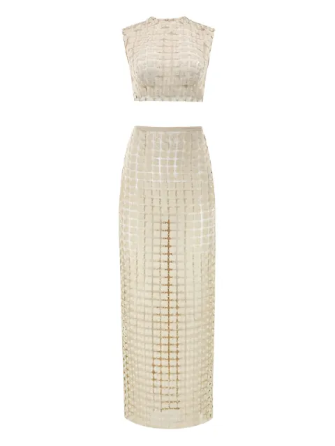 Bronx and Banco flower-embellishment maxi skirt (set of two)