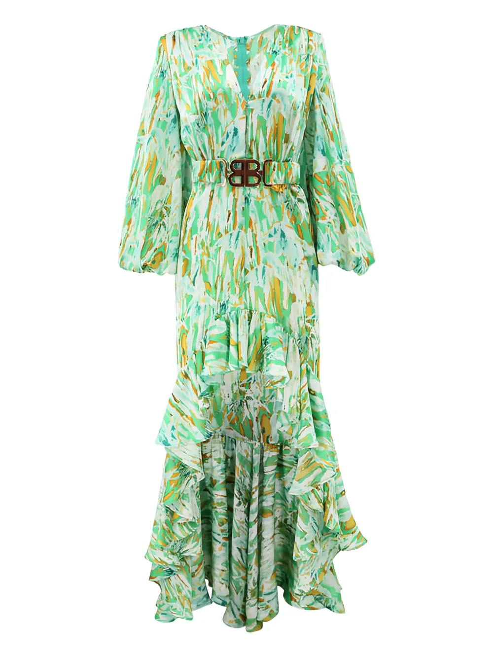 Bronx and Banco Savanna belted asymmetric dress | Green | Image 1