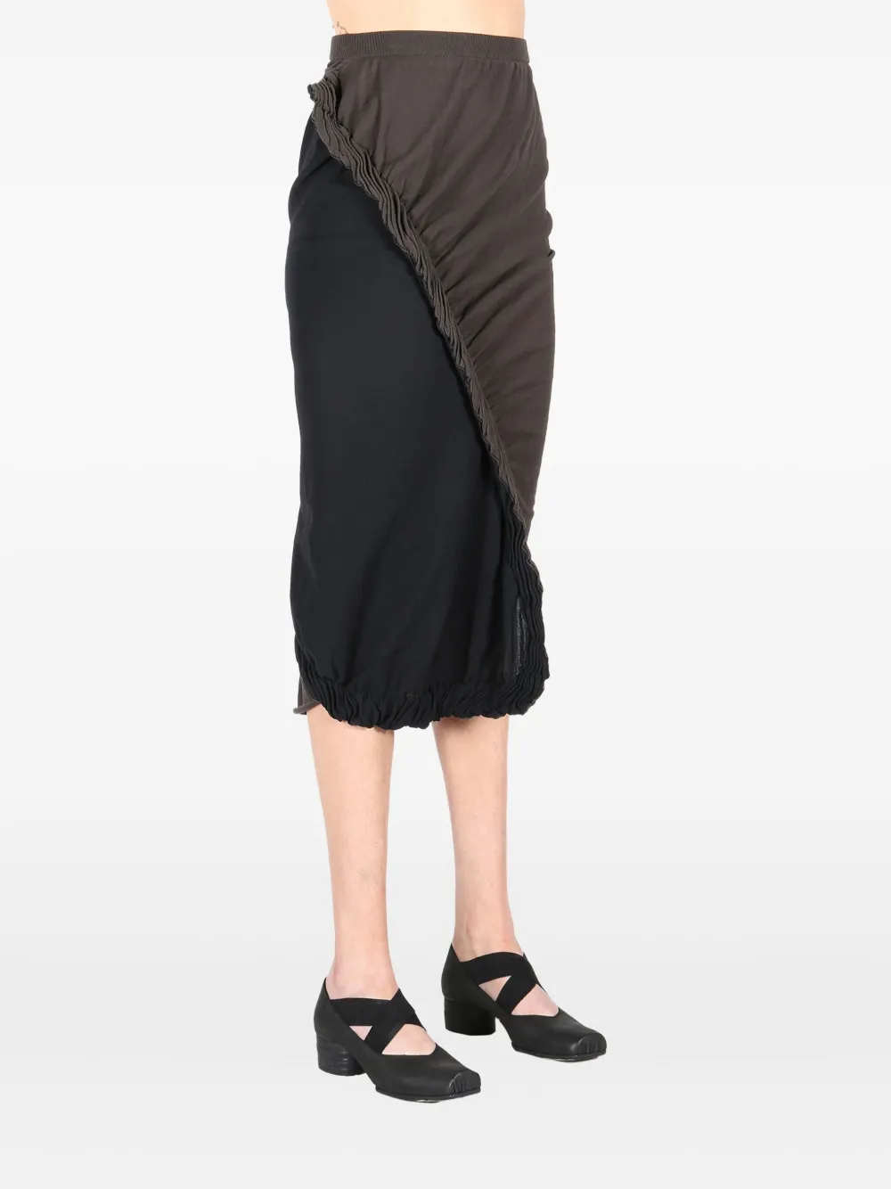 ISSEY MIYAKE ASYMMETRIC MIDI SKIRT