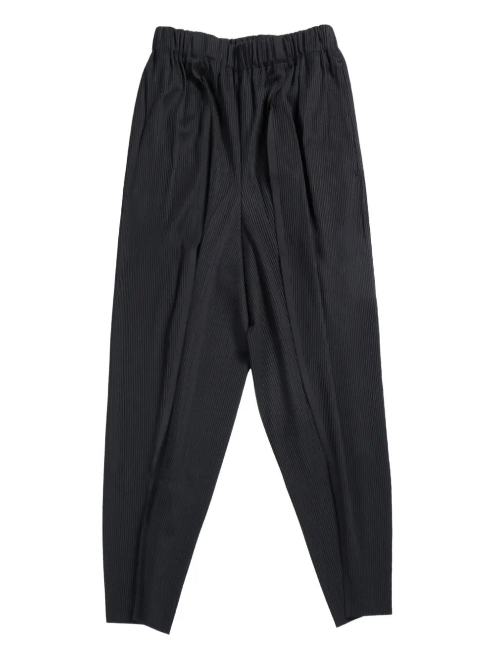 Pleats Please Issey Miyake cropped tapered trousers Zwart