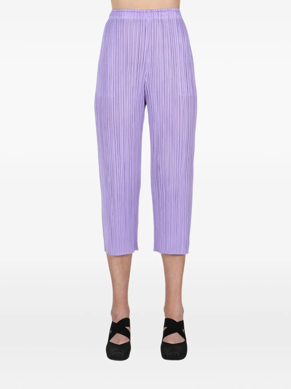 Pleats Please Issey Miyake cropped tapered trousers - Paars