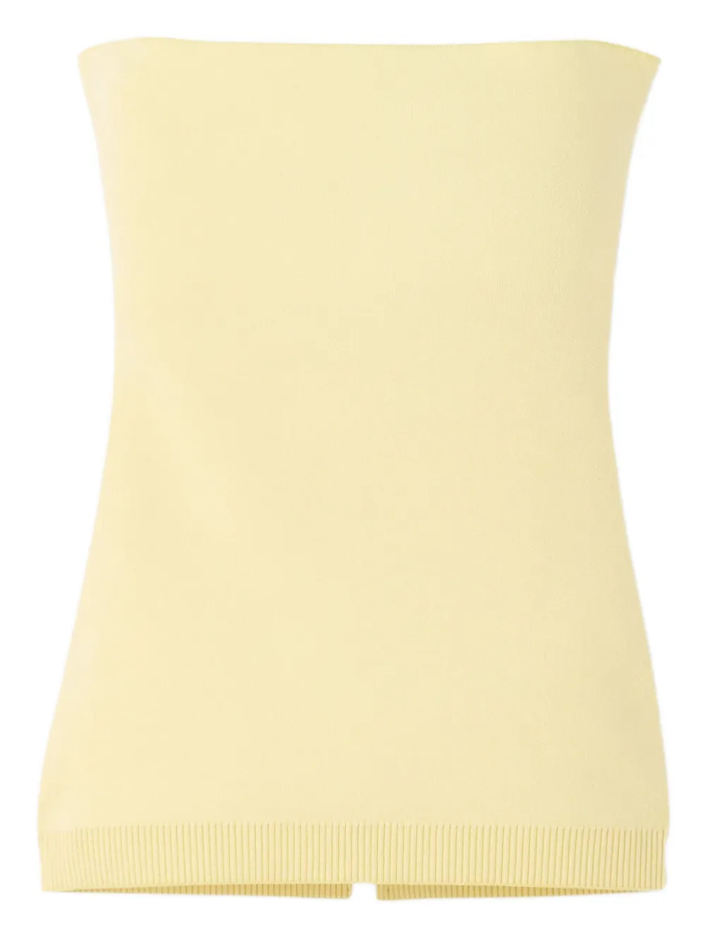 Jacquemus Strapless Knitted Top In Yellow