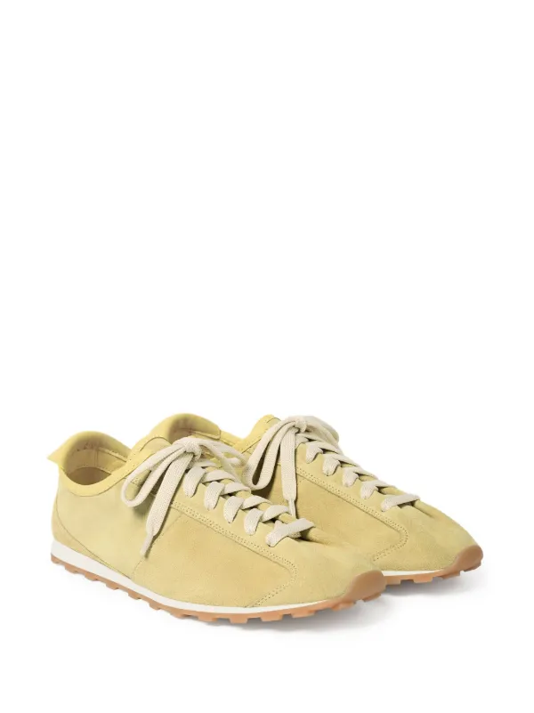 Jacquemus The Tennis Suede lace-up Sneakers | Yellow | FARFETCH RO