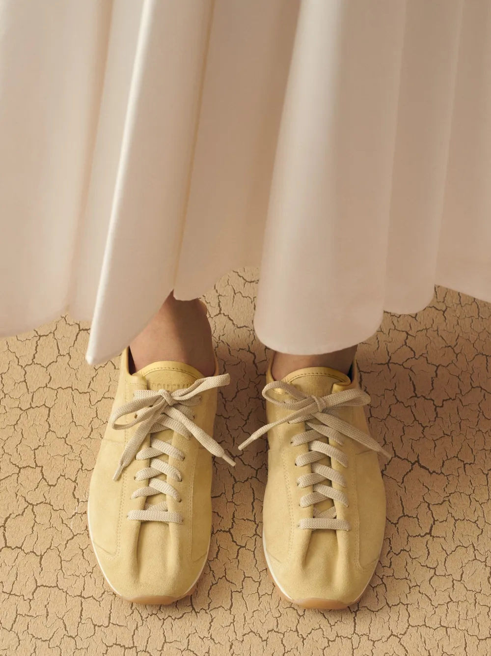 Jacquemus The Tennis Suede Lace-up Sneakers In Yellow