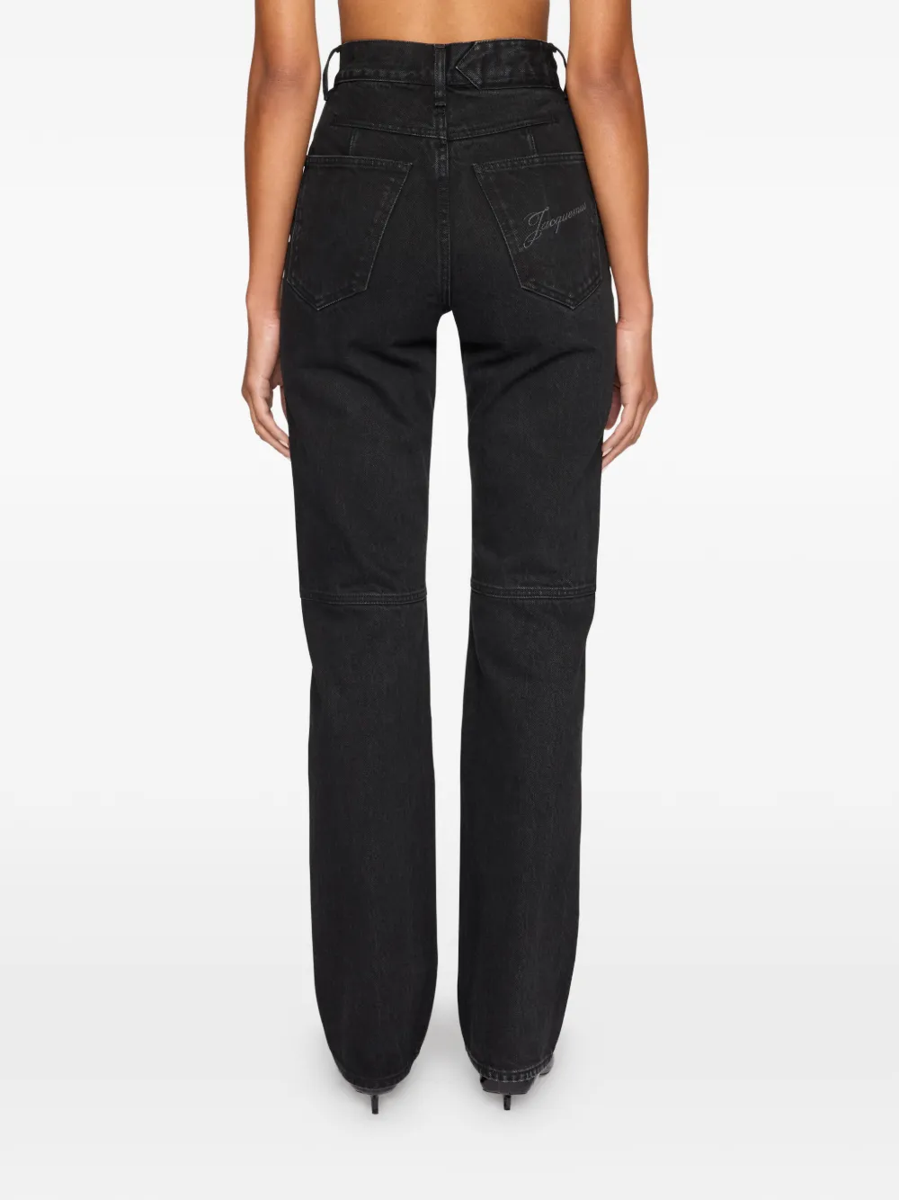 Jacquemus Le De-Nimes Droit jeans met logo Zwart
