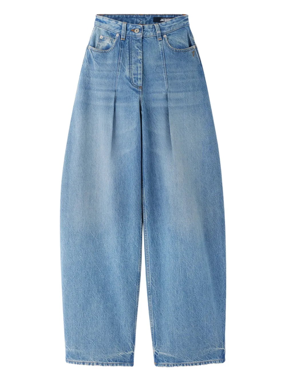 Jacquemus Le De-Nîmes Ovalo geplooide jeans Blauw