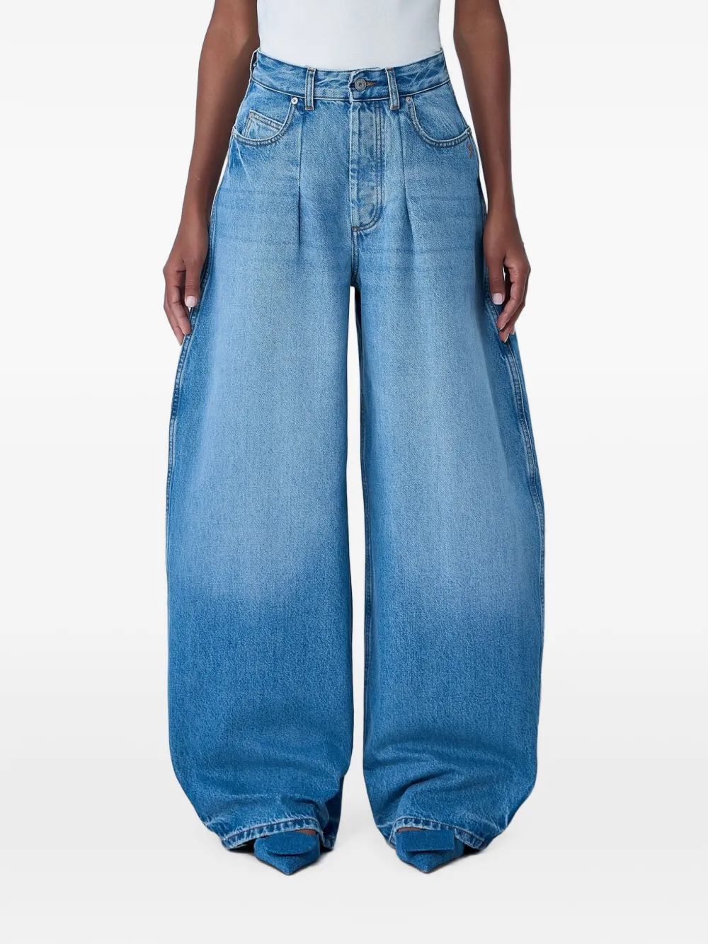 Jacquemus The Ovalo de Nîmes high waist jeans Blauw