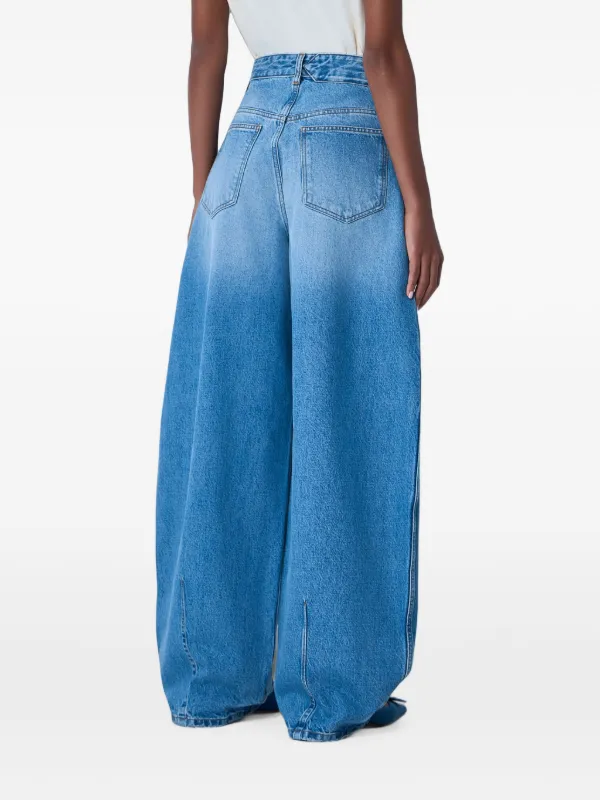 Jacquemus Ovalo de-Nîmes high-waisted Jeans | Blue | FARFETCH AO