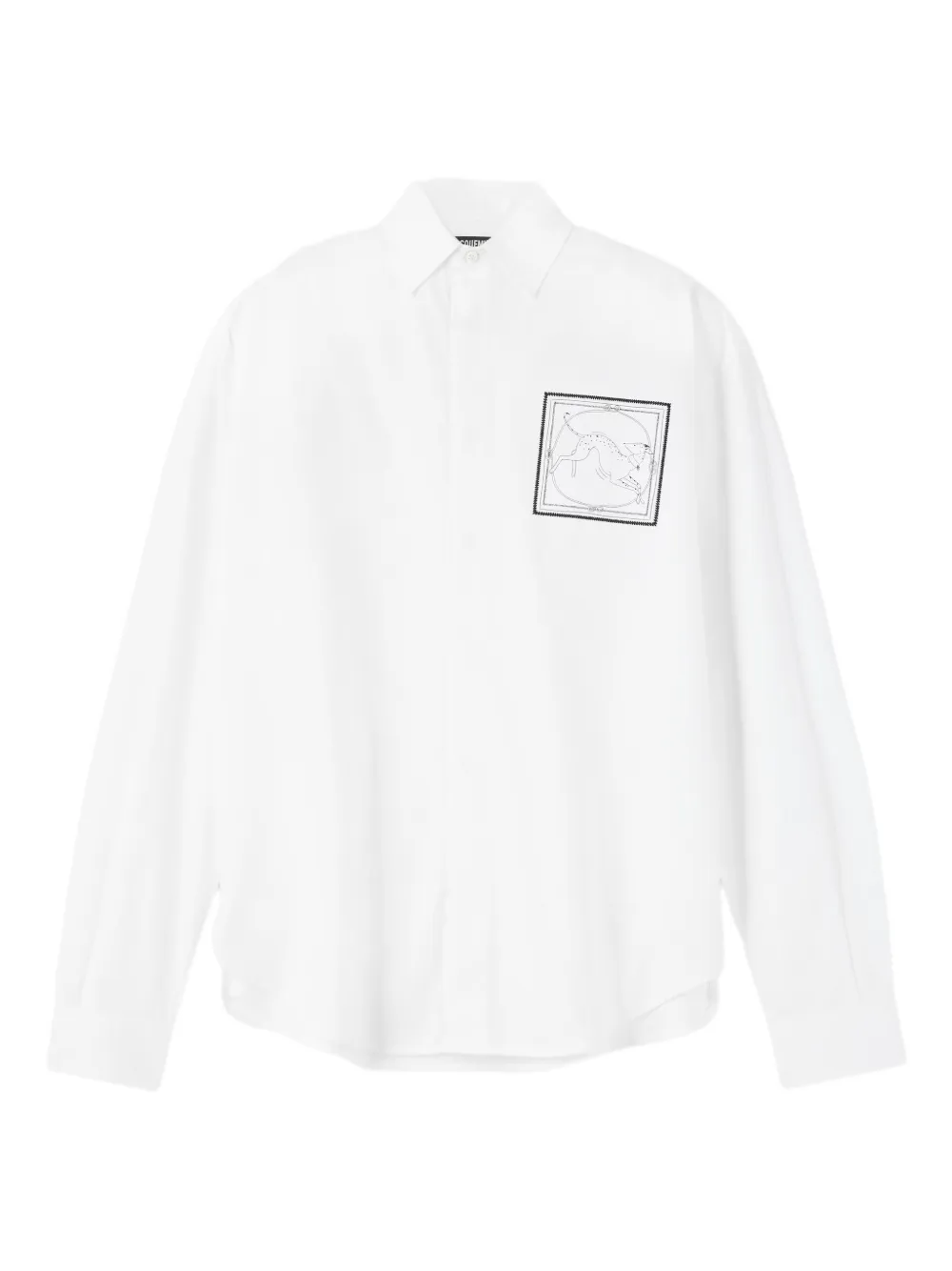 Jacquemus Le Simon ML overhemd met zak met grafische print Wit