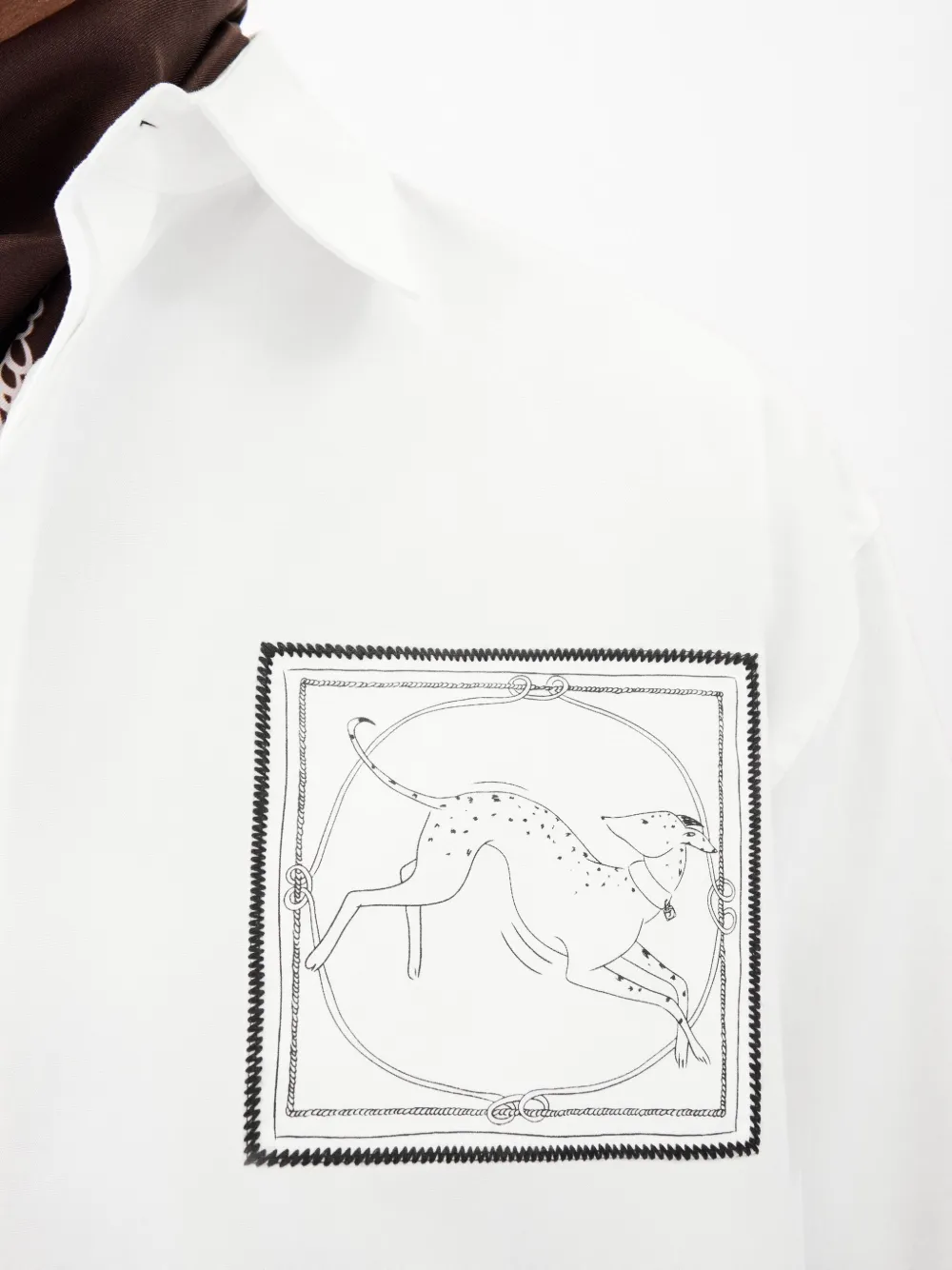 Jacquemus Le Simon ML overhemd met zak met grafische print Wit