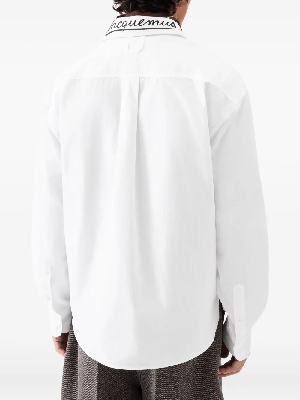 Jacquemus Le Simon ML overhemd met zak met grafische print Wit