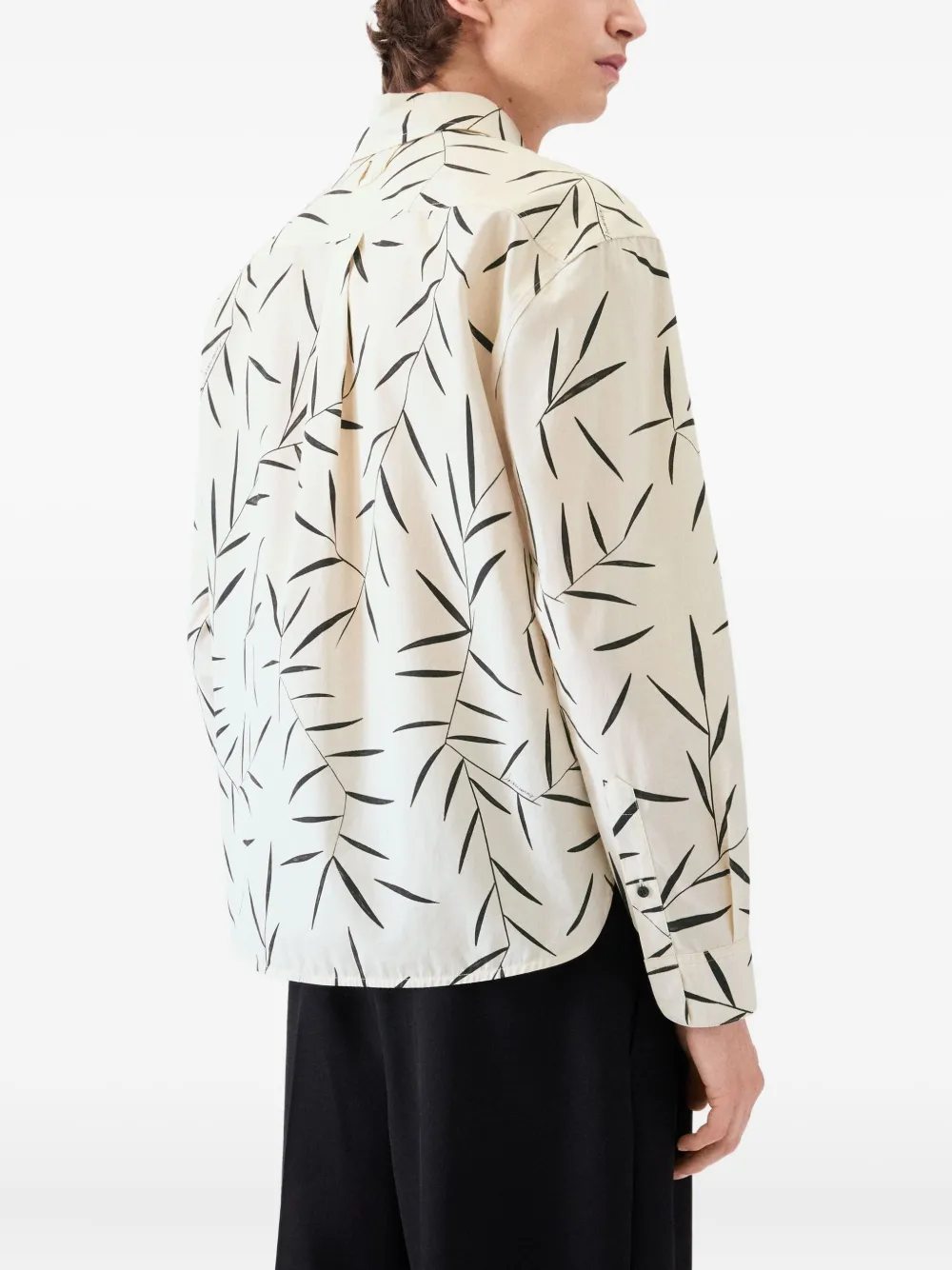 Jacquemus Le Simon ML button-up overhemd met bladerprint Beige