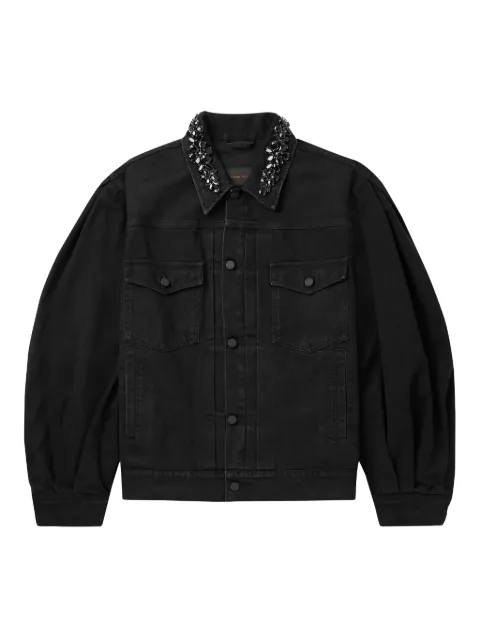 Simone Rocha puff-sleeve embellished denim jacket
