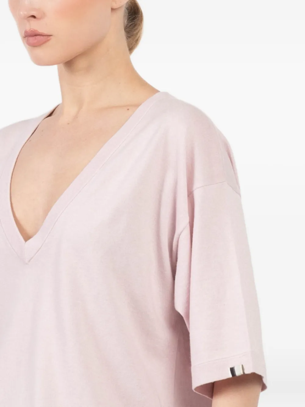extreme cashmere V-neck T-shirt Roze