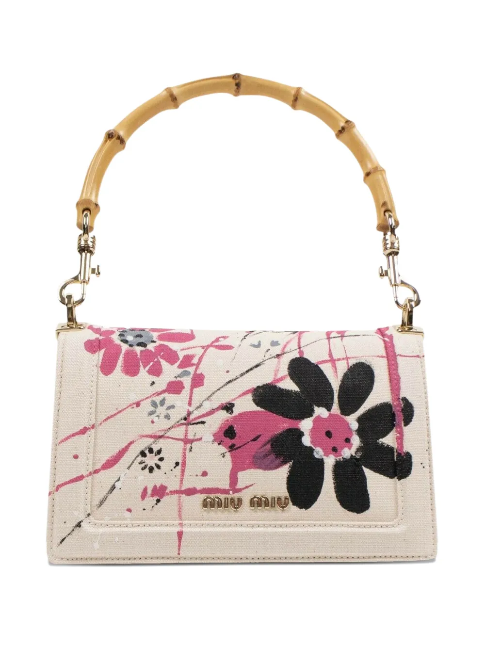 Miu Miu Printed Canvas Tote Bag