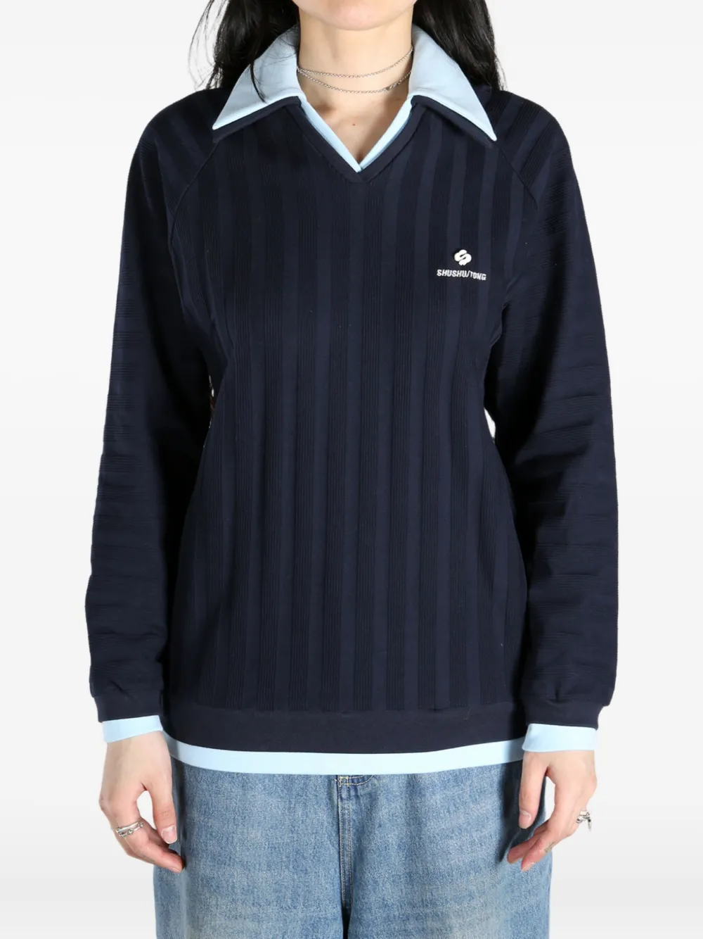 Shop Shushu-tong Striped Knitted Top