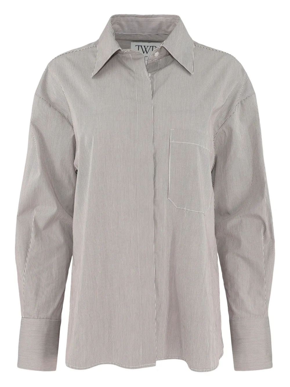 TWP Camicia a righe in cotone | bianco | Image 1