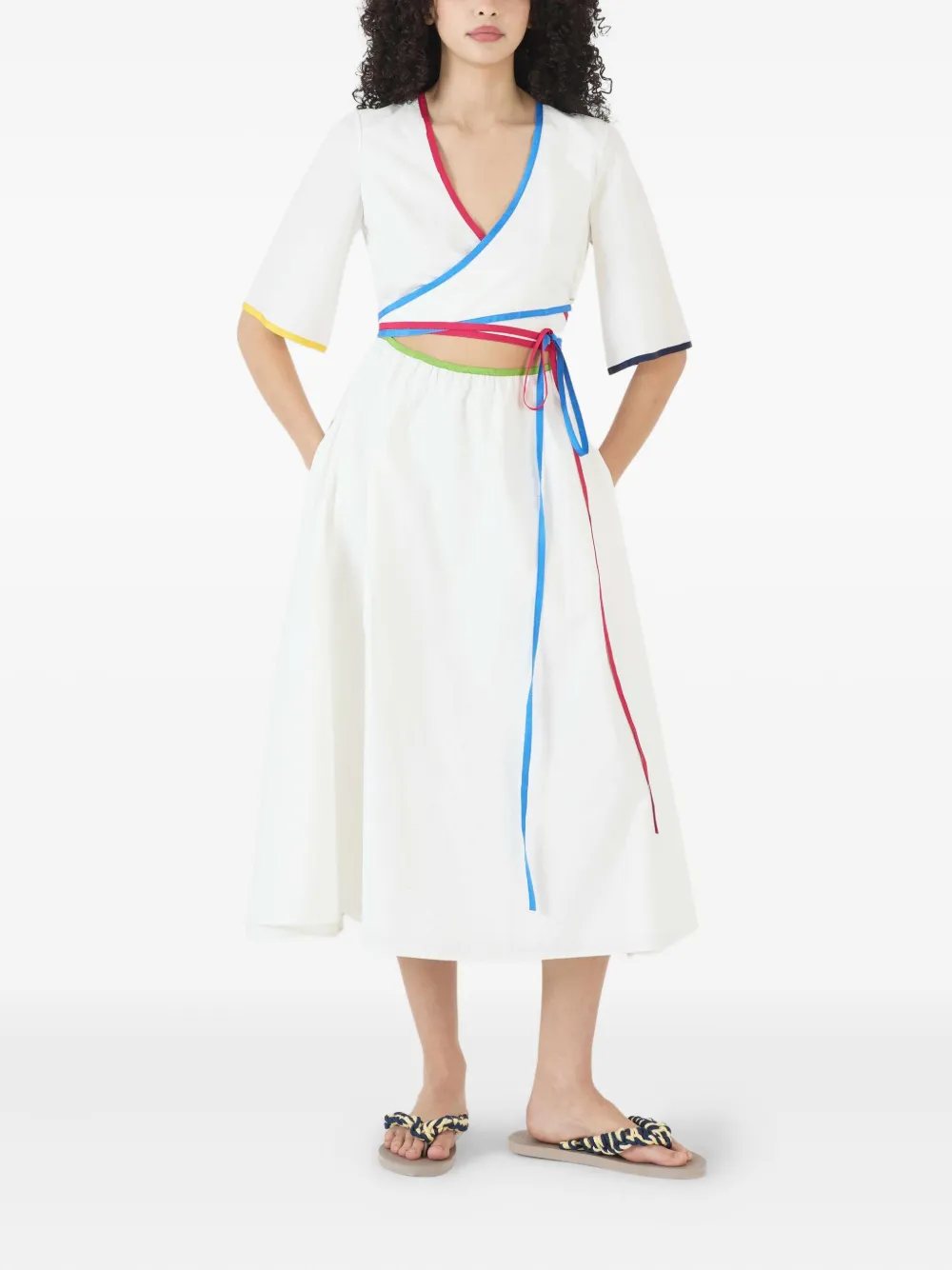 Rosie Assoulin cotton midi dress - Wit
