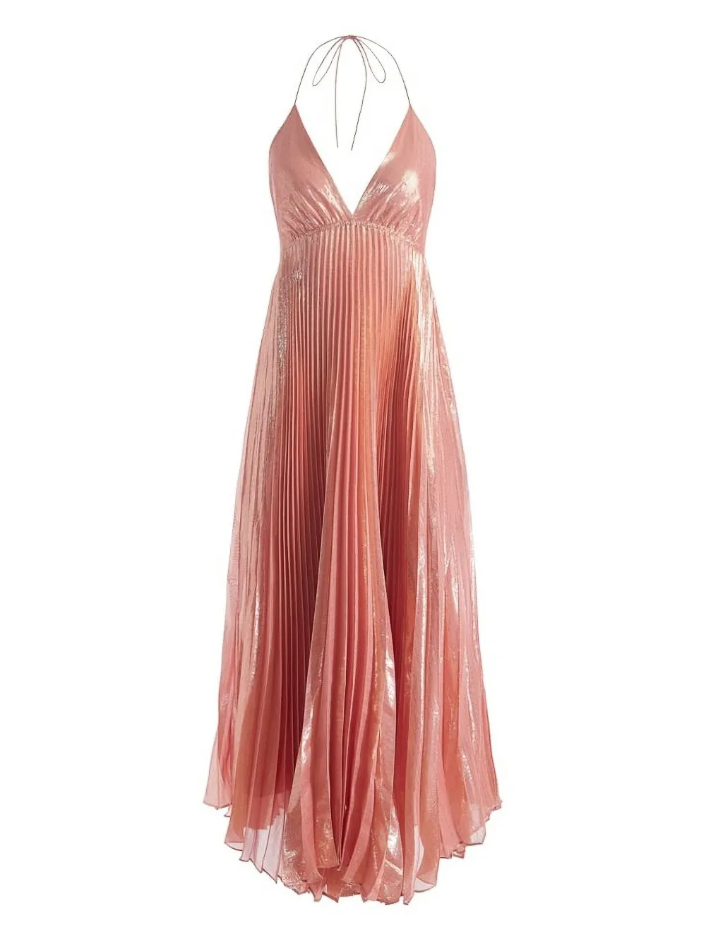 alice + olivia Marivel pleated halter neck maxi dress | Pink | Image 1