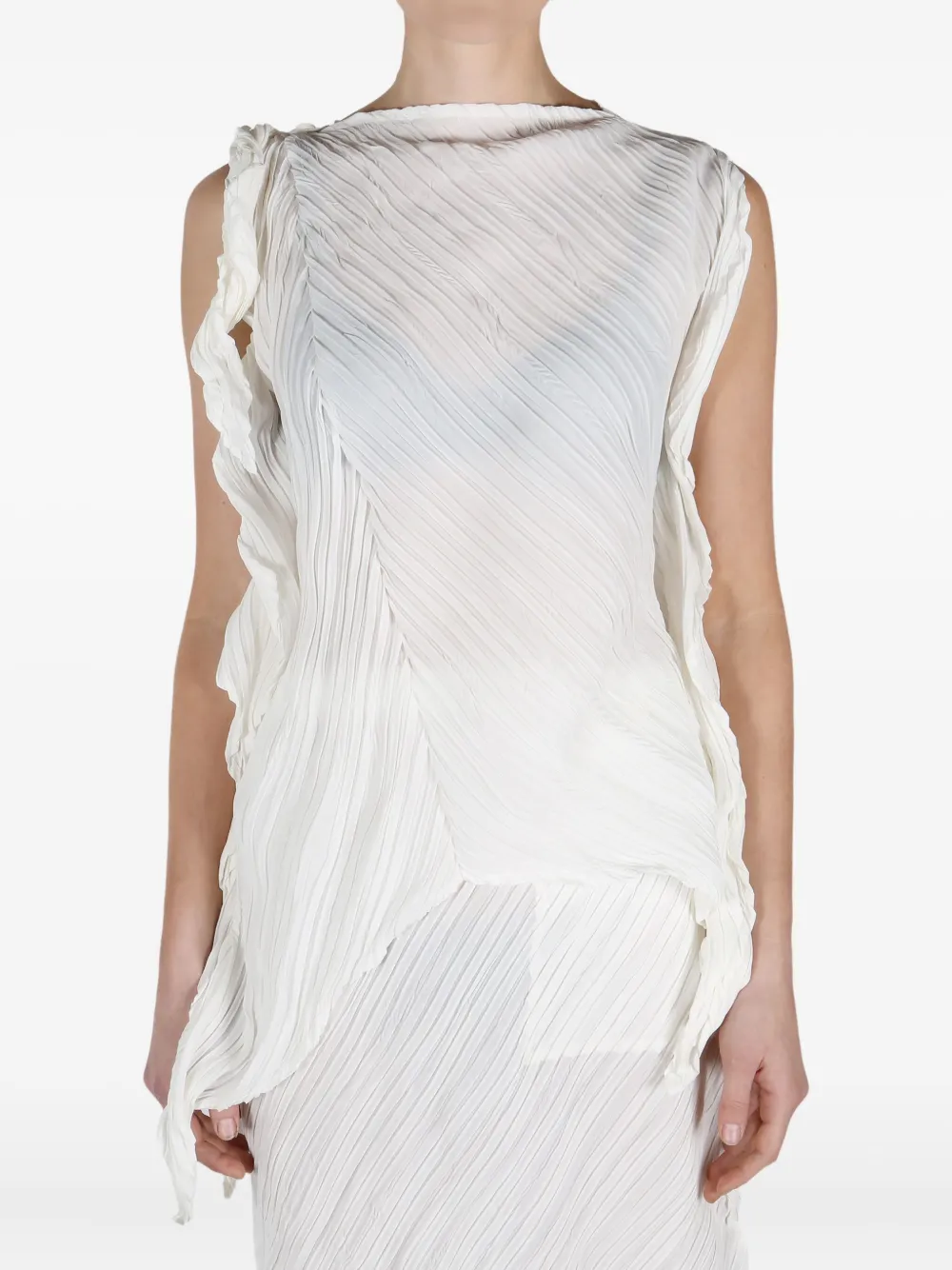Issey Miyake Wrinkled Twisted top | blanco | Image 1