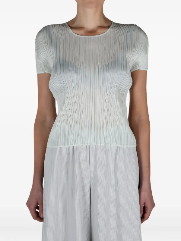 極美品　PLEATS PLEASE April Pleats Please Issey Miyake April T-shirt | Grey | FARFETCH