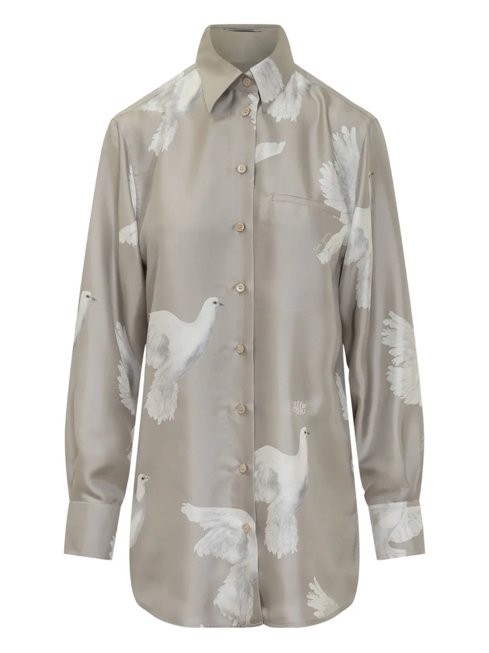 Stella McCartney Blouse met duifprint Beige