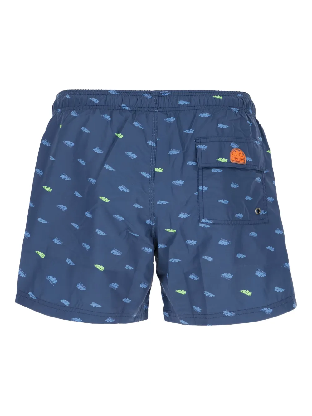 Sundek Poly zwembroek met wolkenprint en trekkoord Blauw