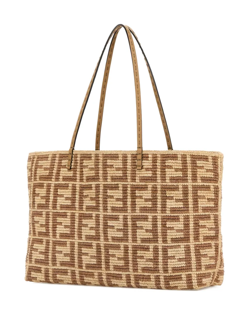 FENDI Grote shopper met borduurwerk Beige