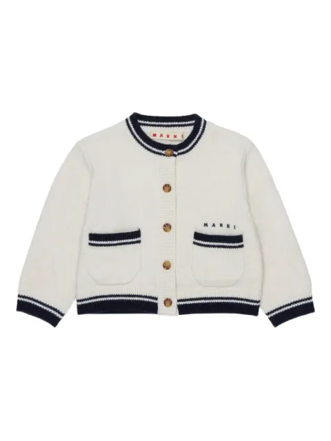 Marni Kids contrast-trim cardigan