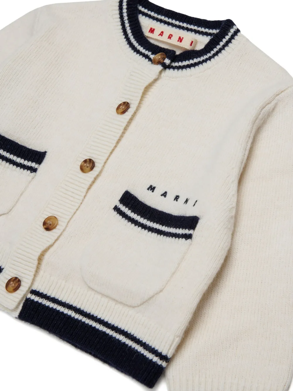Marni Kids Vest met contrasterende afwerking Wit