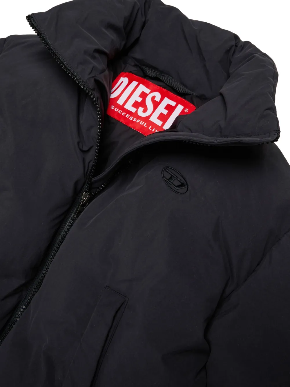 Diesel Kids Jack met hoge hals Zwart