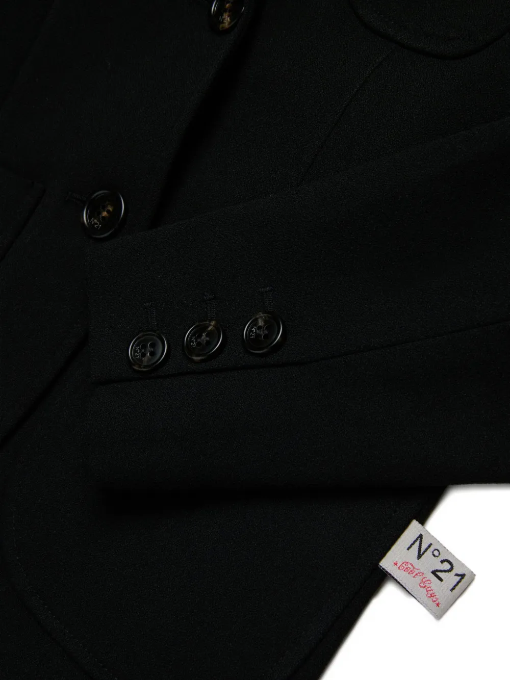 Nº21 Kids Blazer met enkele rij knopen Zwart