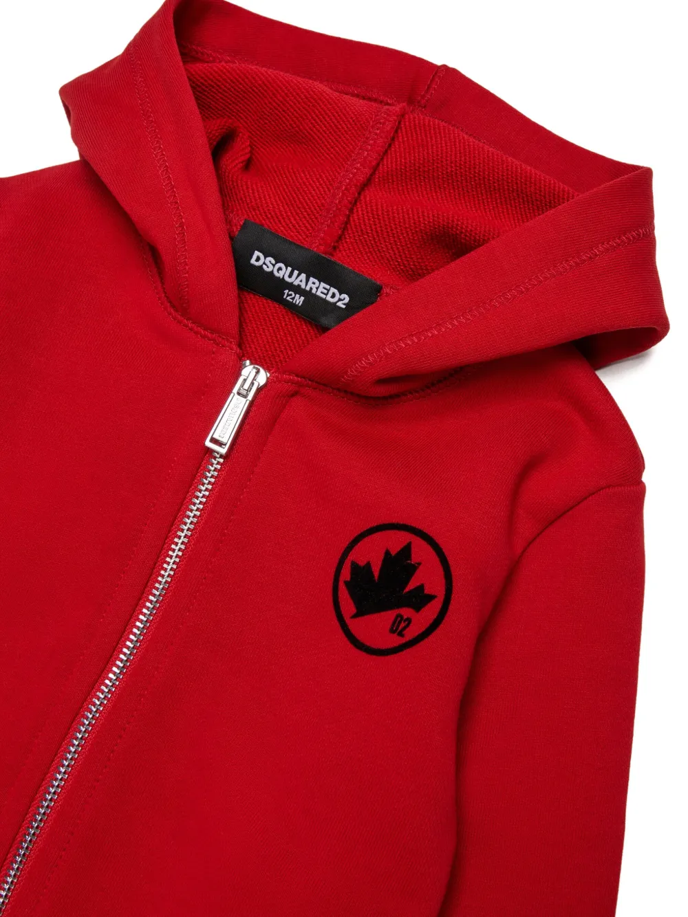 Dsquared2 Maple-leaf Zip-up Hoodie In Red