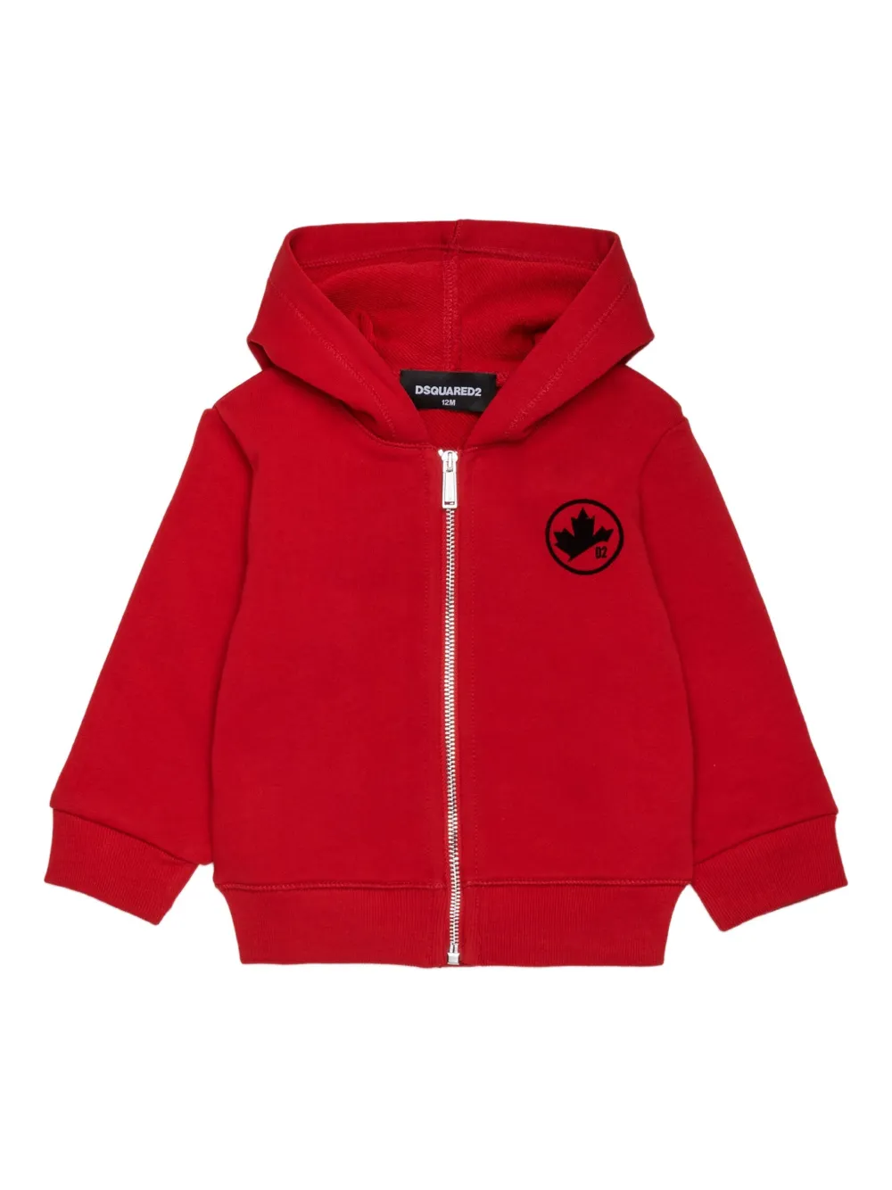 Dsquared2 Babies' Maple-leaf Zip-up Hoodie In Red