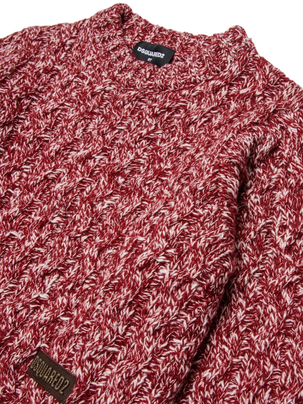 DSQUARED2 KIDS Kabelgebreide trui Rood